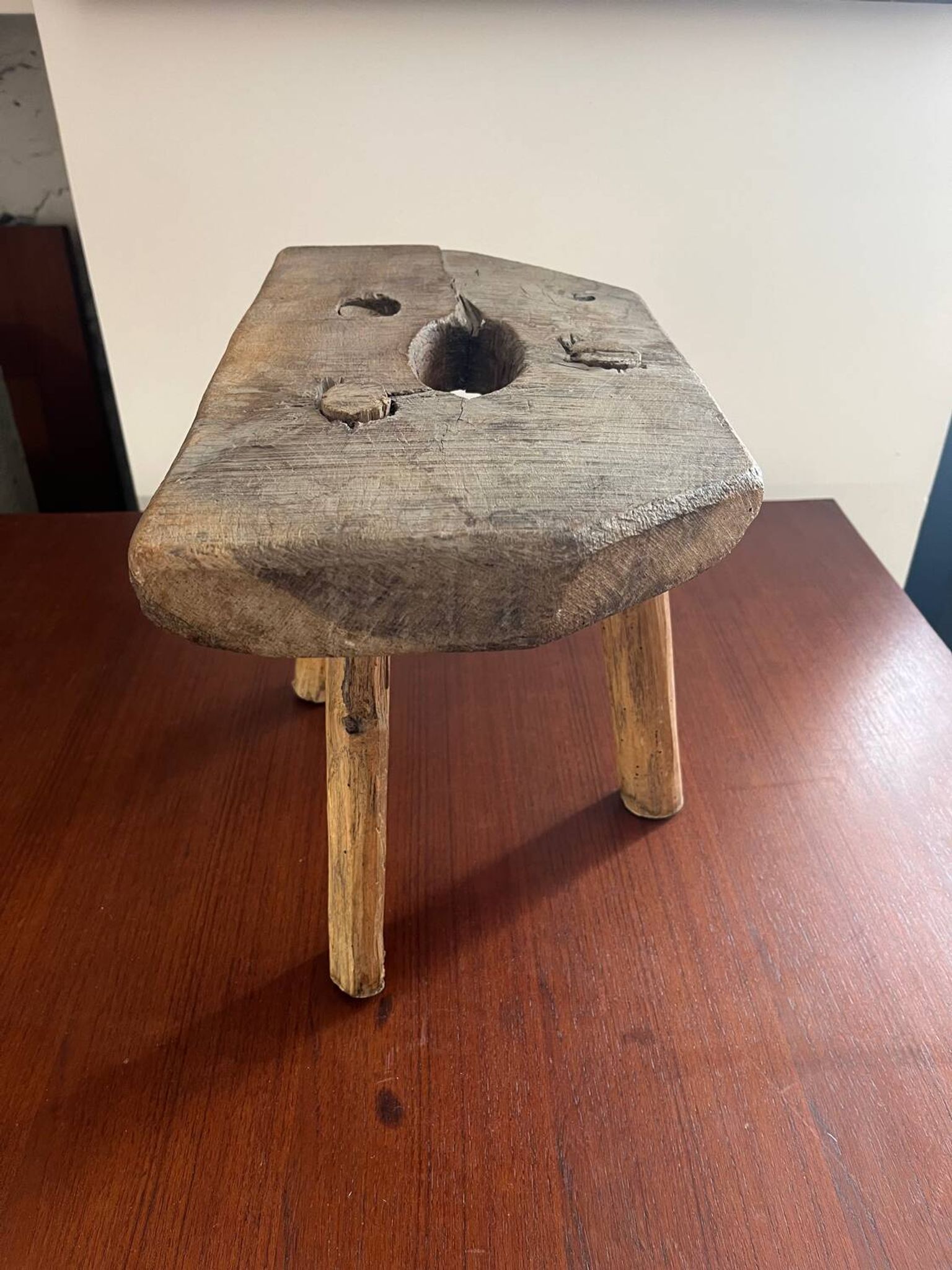 Small rustic farm stool