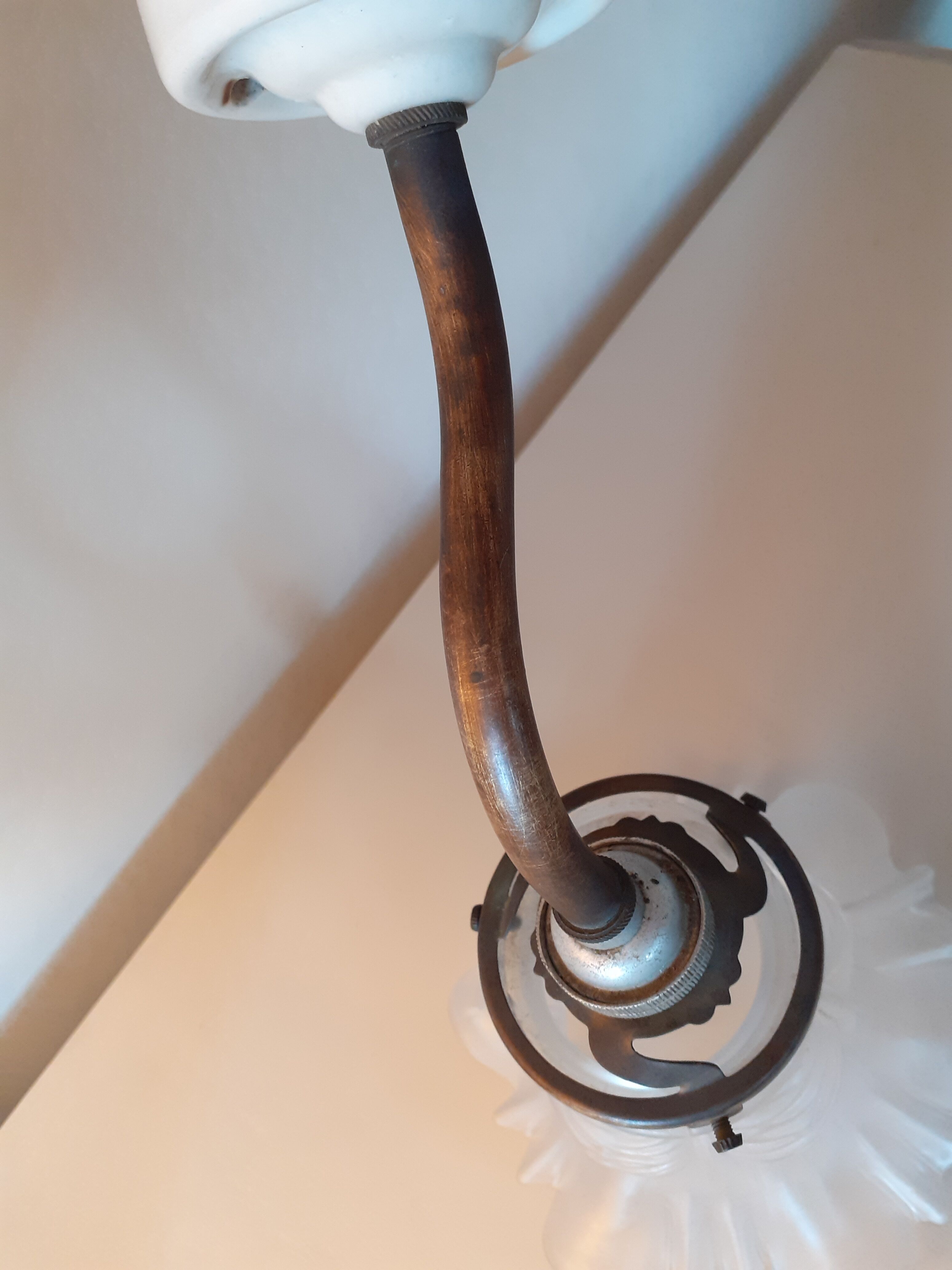 Art Nouveau glass wall lamp