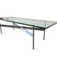 Vintage chrome coffee table / coffee table with glass