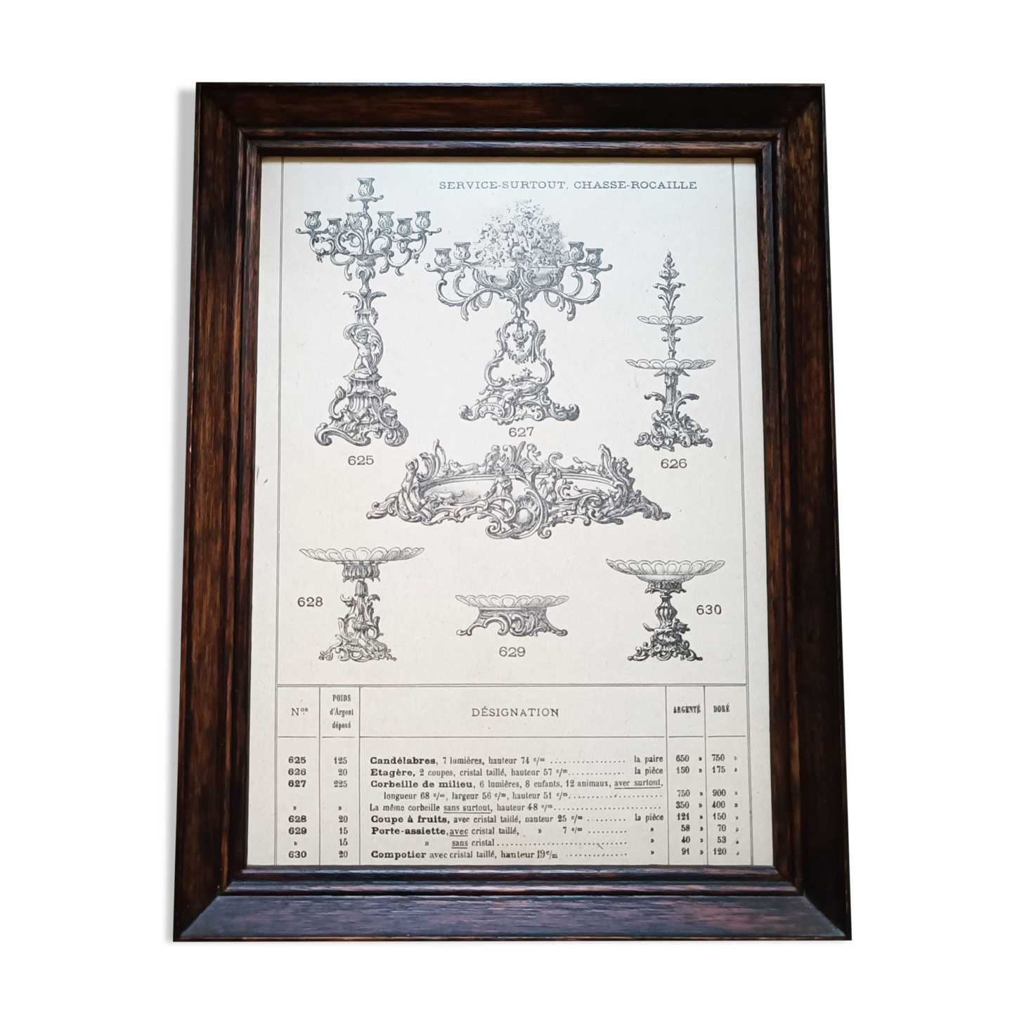 Framed period illustrated plate