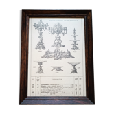 Framed period illustrated plate