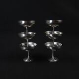 6 stainless steel ice cream cups on foot Létang Rémy stainless steel Made in France