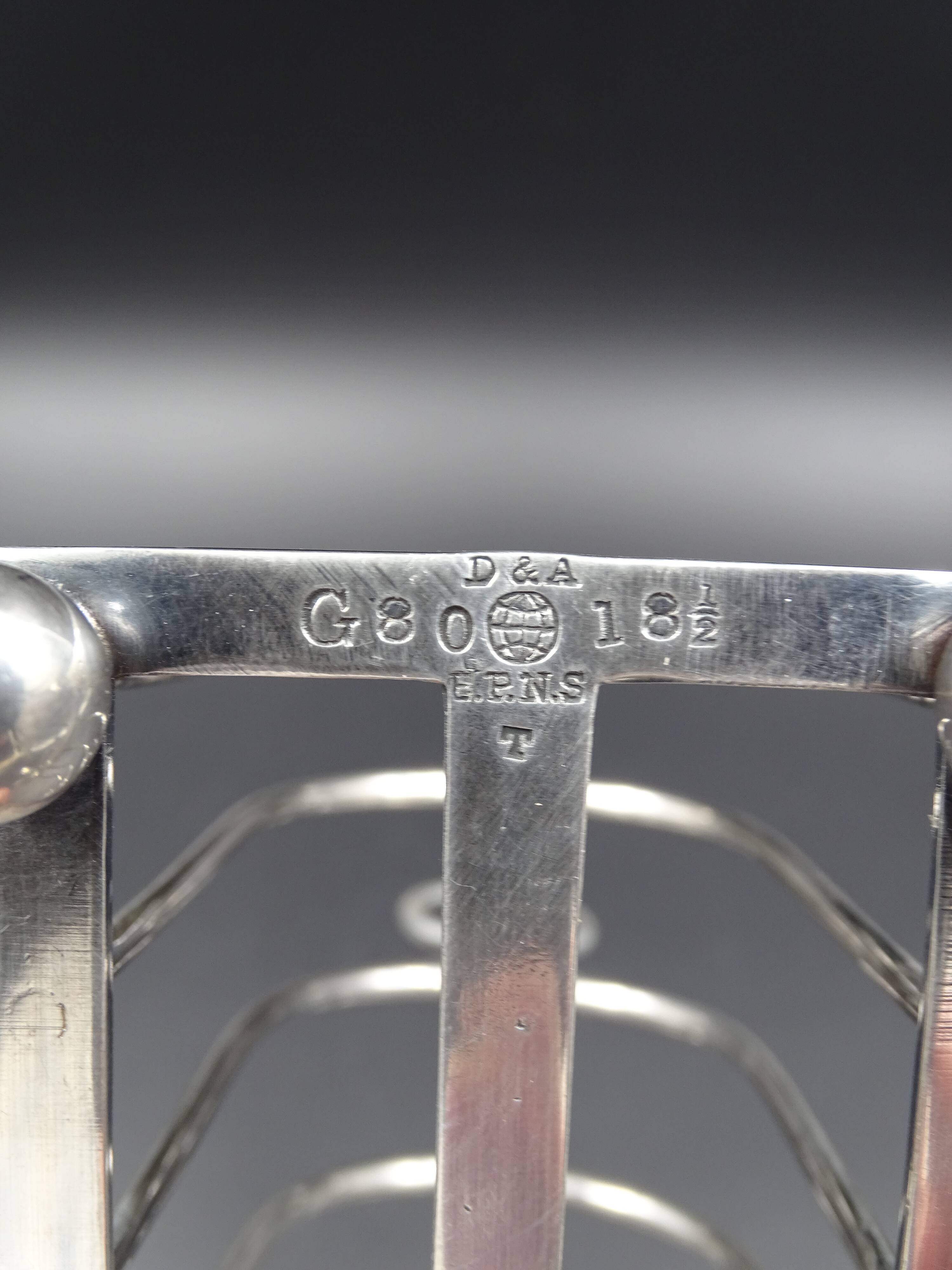 Silver metal toast carrier - circa 1940