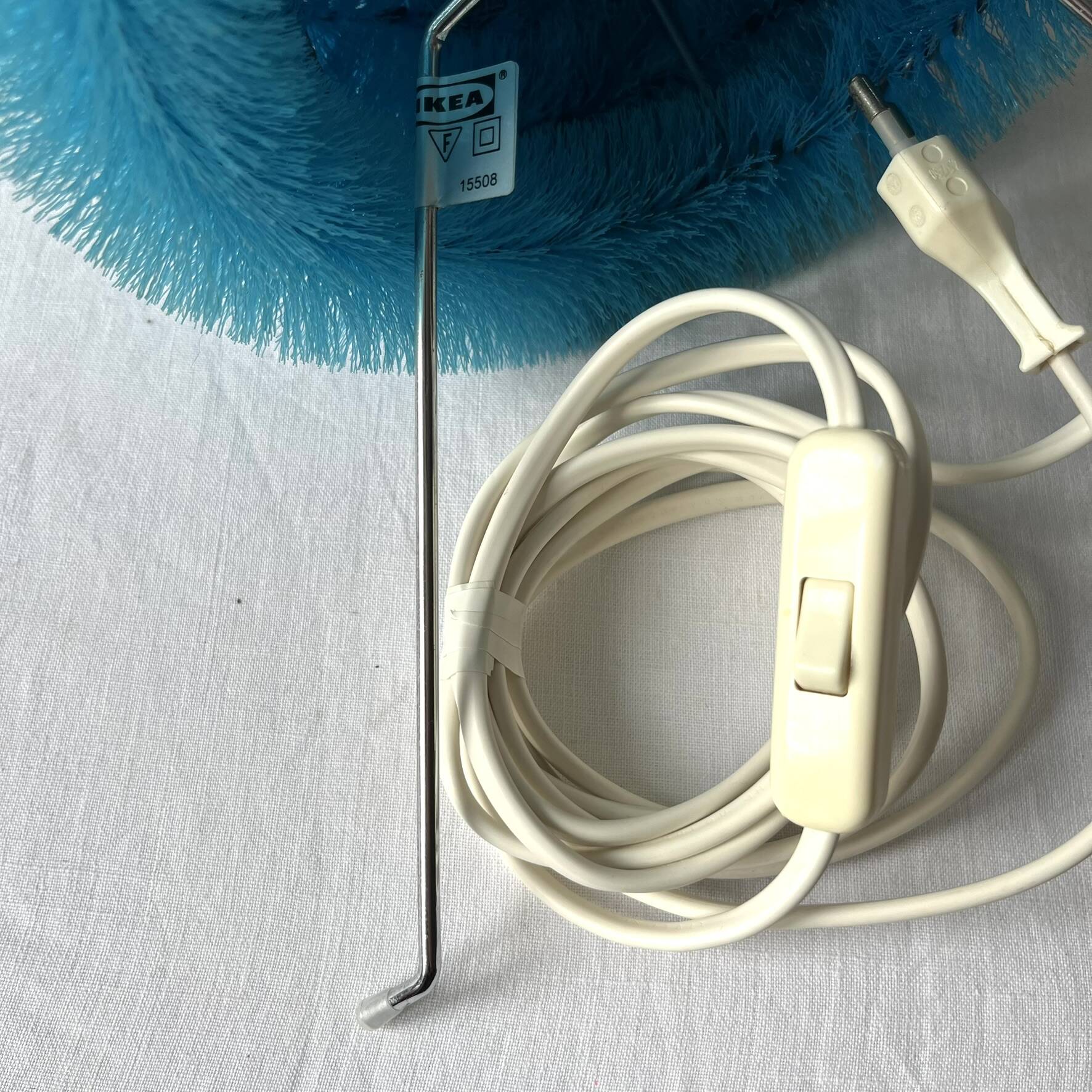 Table lamp, blue brush, rare vintage IKEA, model LYSBOJ, avant-garde design