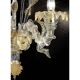 Luxury Italian "Ca' Rezzonico" With Gold Flowers and Leaves Murano Glass