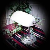 White opaline banker's lamp