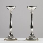 Gunnar Ander for Ystad-Metall: Pair of “Nysilver” candle holders, 1960s