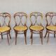 Set of 4 chairs Thonet N°19 canned to nine still unbleached, Engelstuhl 1880.