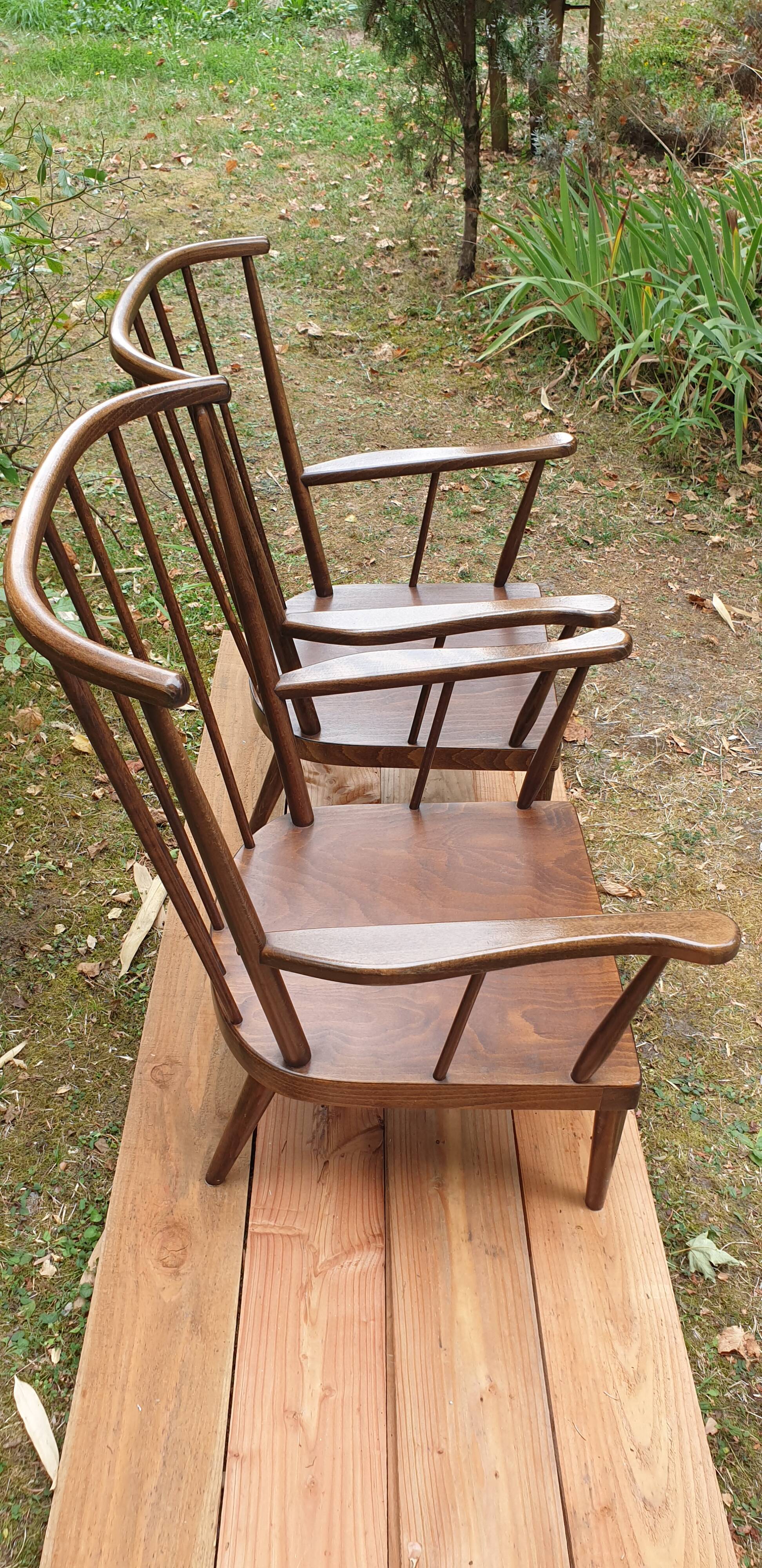 Baumann fan armchair pair