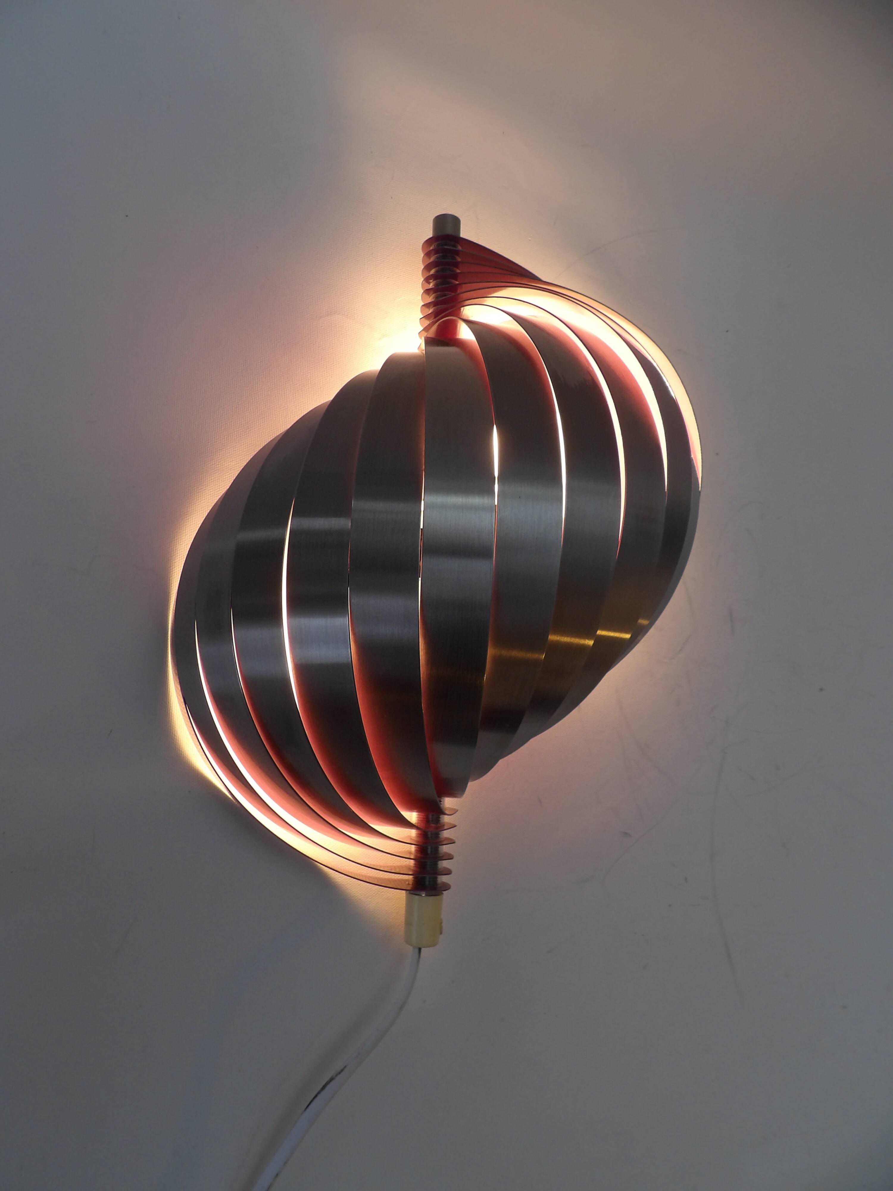 Henri Mathieu Kinetic Spiral Style Wall Light