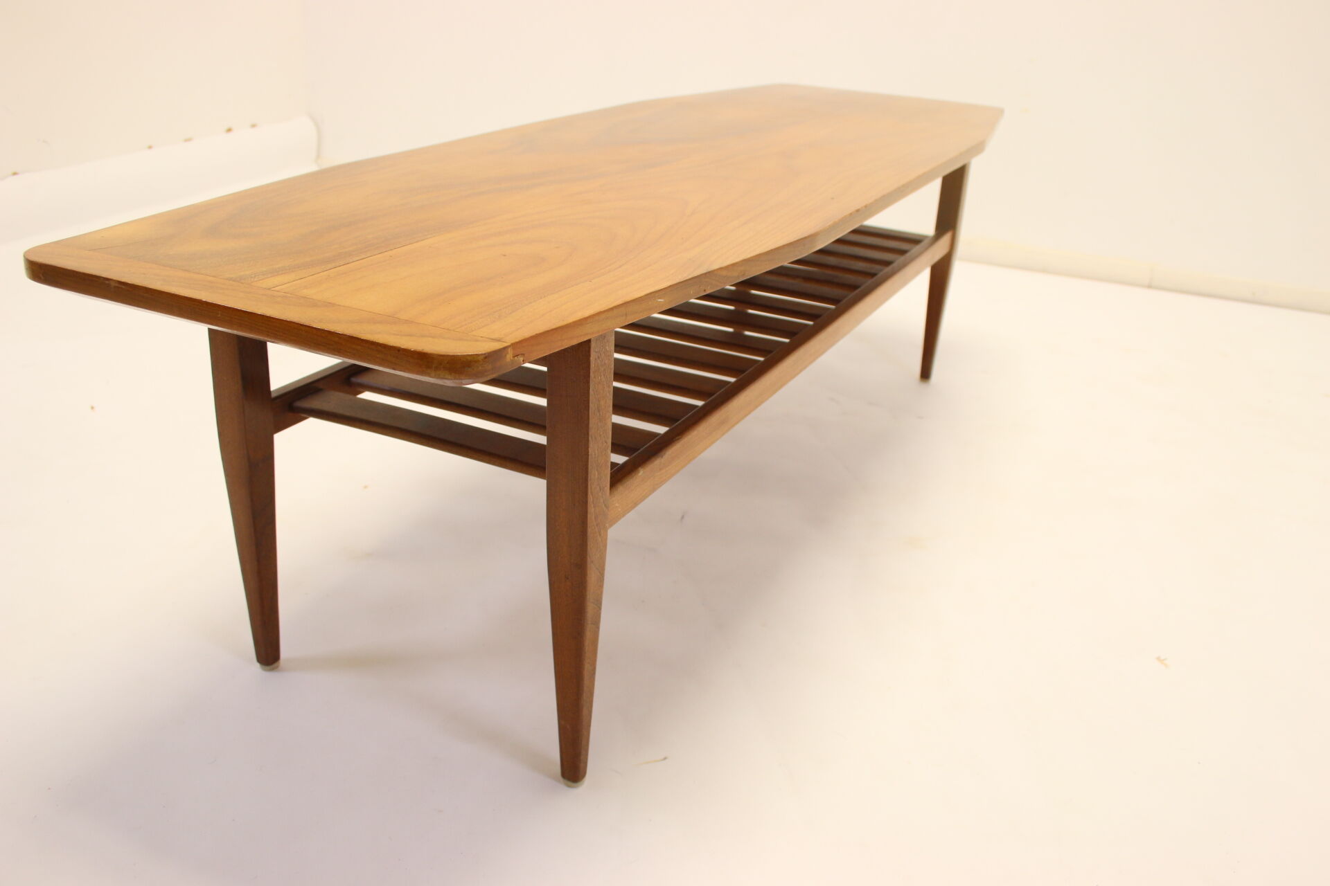 Teak coffee table with magazine rack