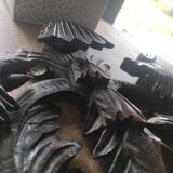 Large carved wooden decoration with dragon motifs / pediment / ornament