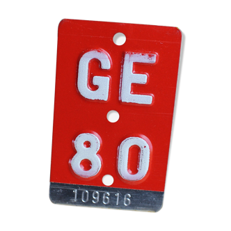 Enamelled sheet metal bicycle license plate