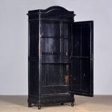 Large French ebonised mirror cabinet, circa 1850