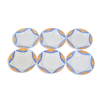 Lot de 6 assiettes plates terre de fer