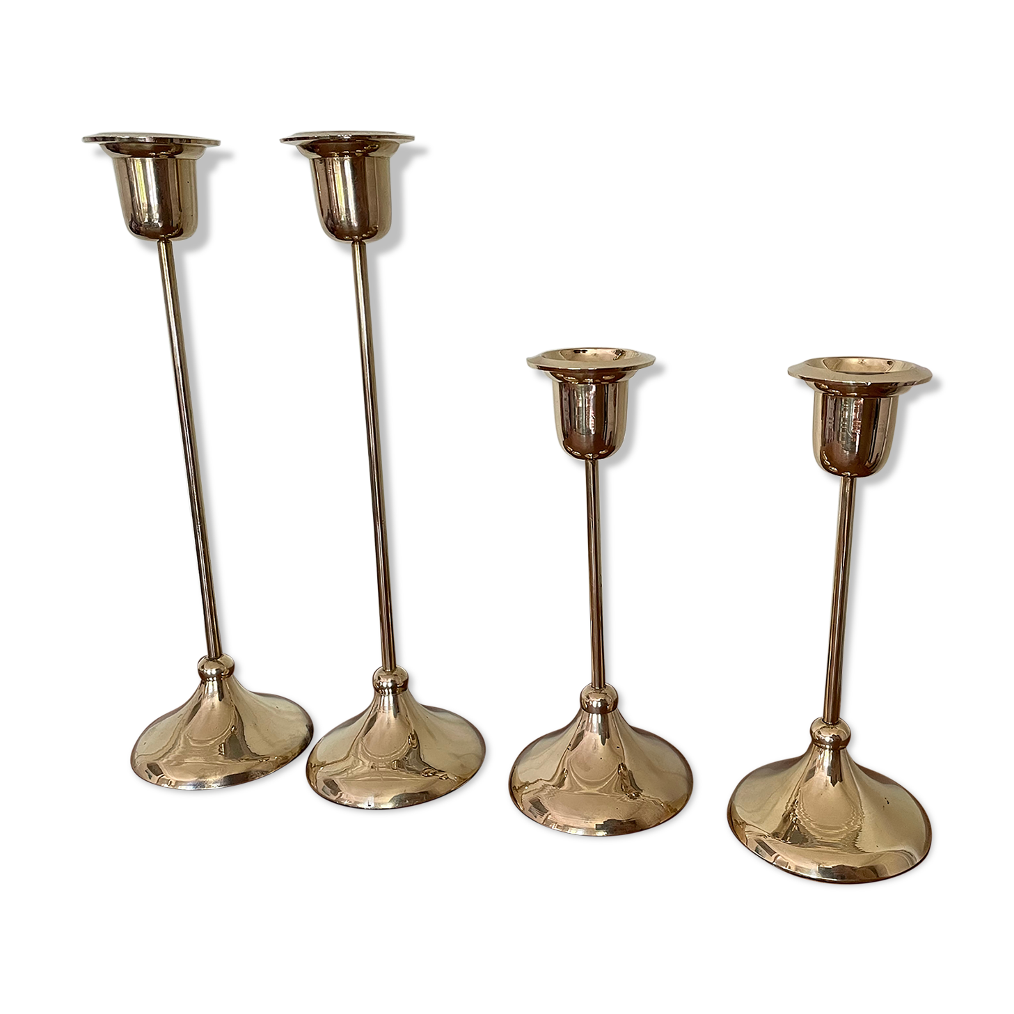 Gilded brass candlesticks