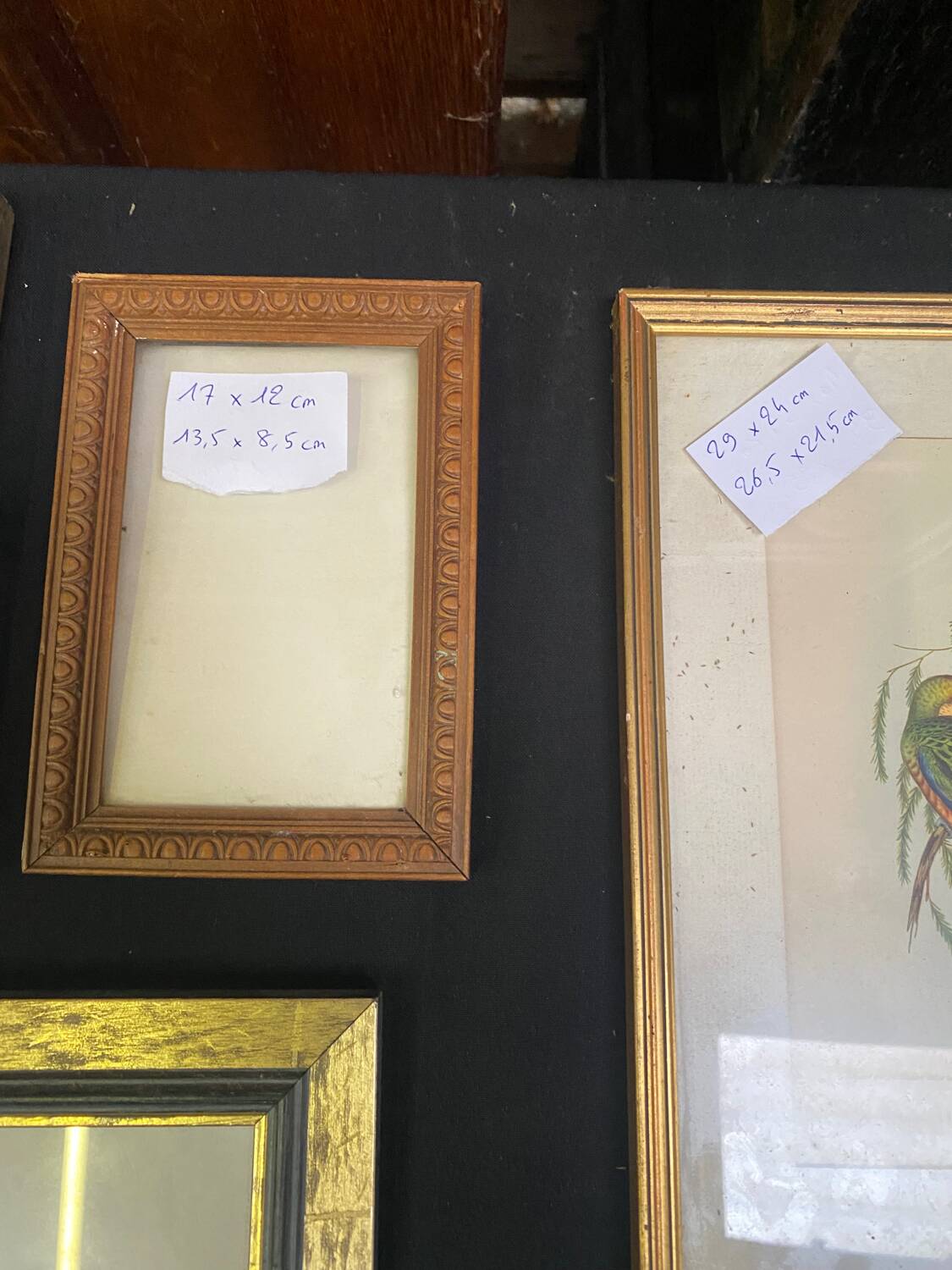 Set of 10 gilded wood or vintage resin frames