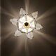 Applique fleur de lotus en verre cerclée laiton doré