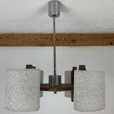 Scandinavian chandelier perspex and wood