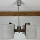 Lustre scandinave perspex et bois, 4 feux