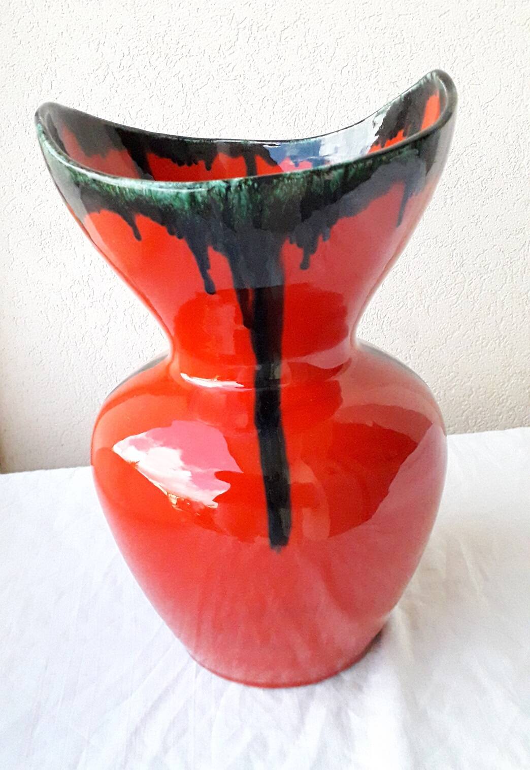 Red ceramic vase from Vallauris