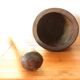 Antique brutalist solid wood mortar