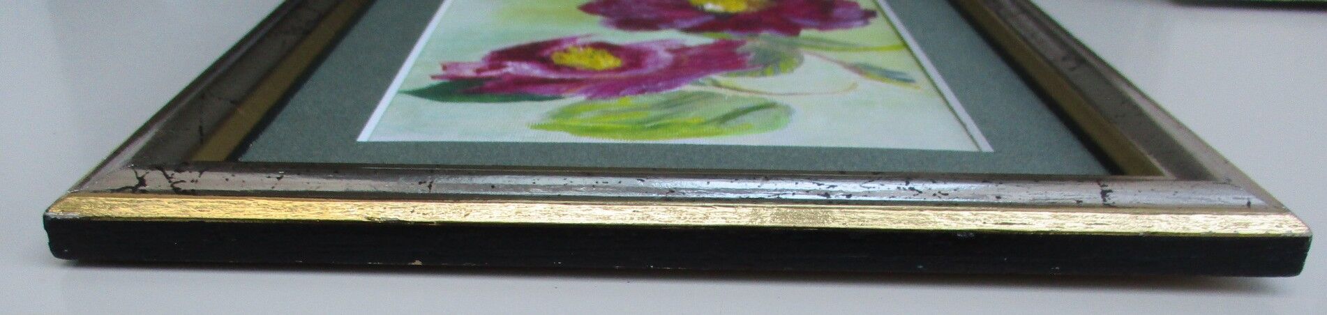 Hellebores painting, signed framed painting