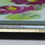 Hellebores painting, signed framed painting