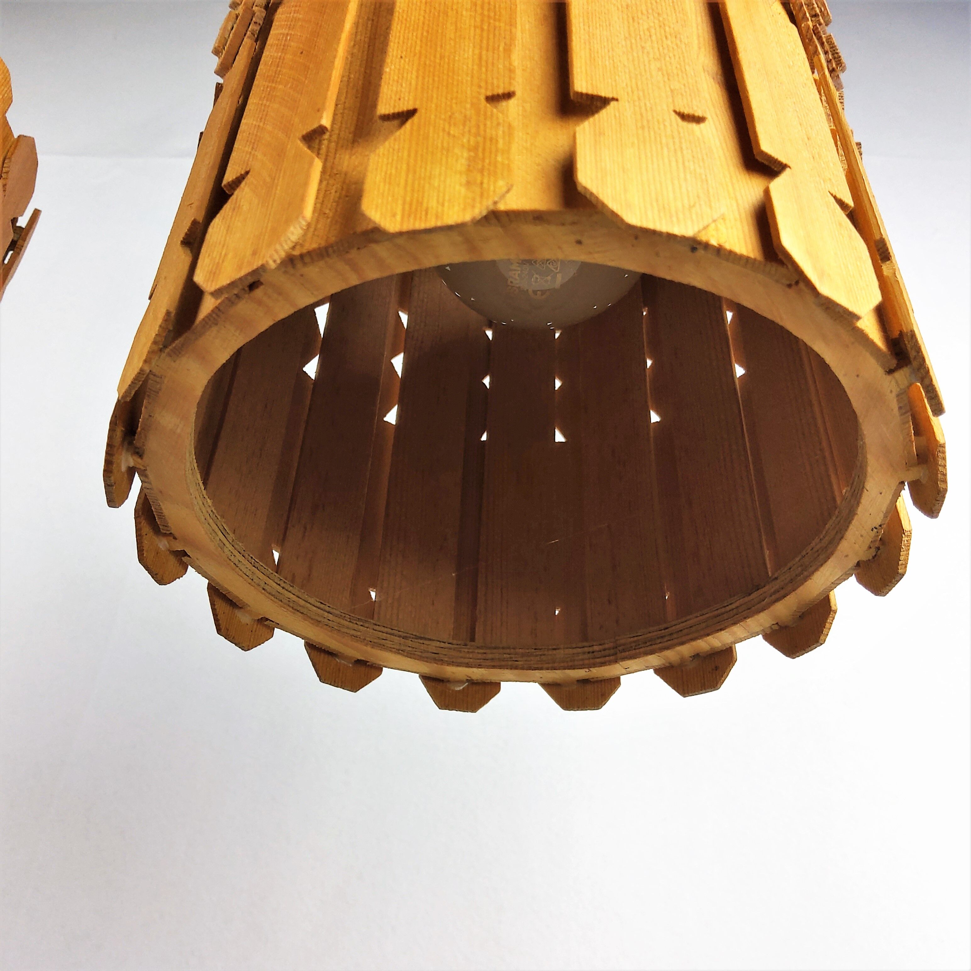 3 Scandinavian suspensions vintage pine 1960