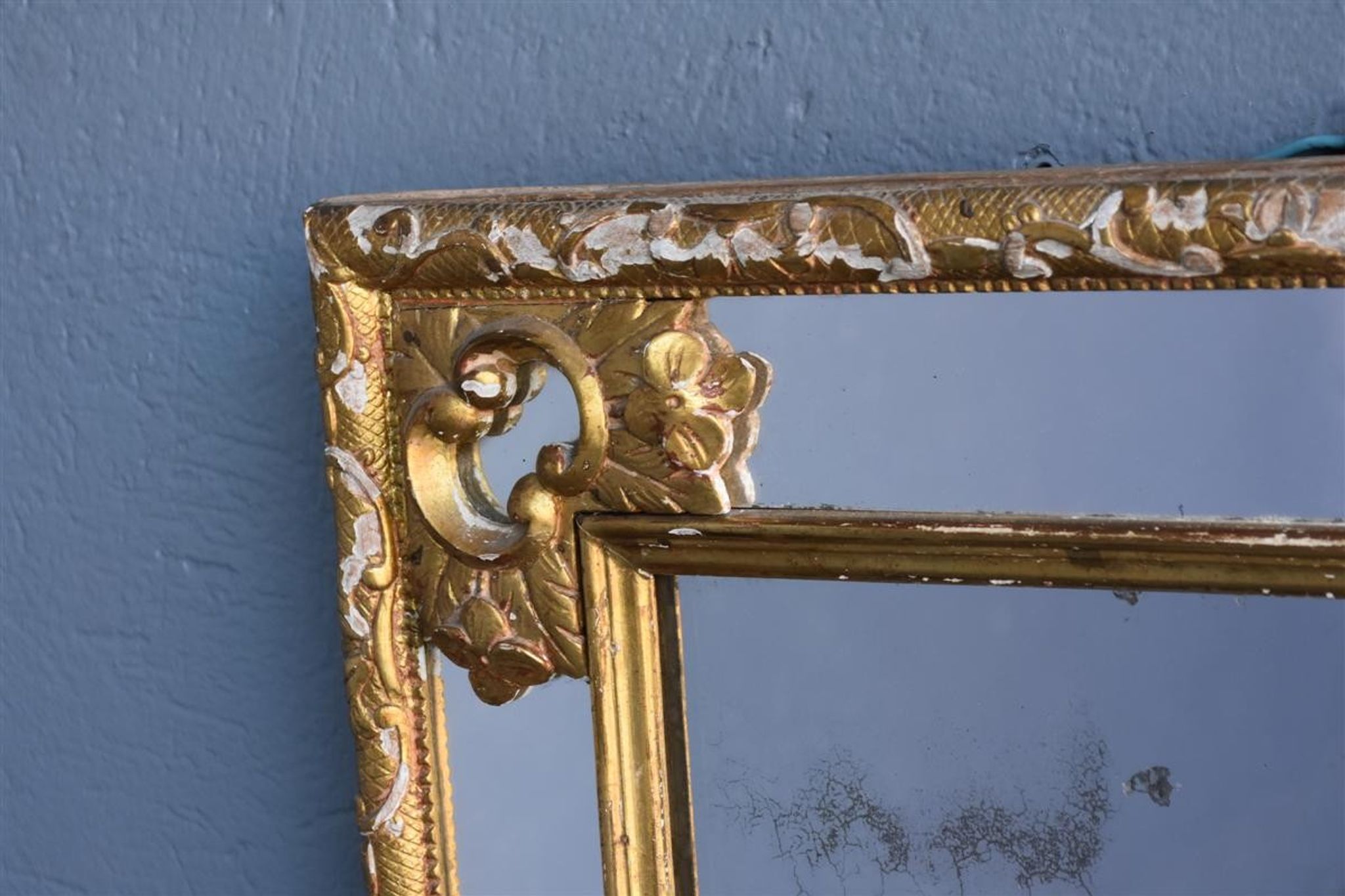 Parecloses time mirror nineteenth wooden Golden 55x55cm