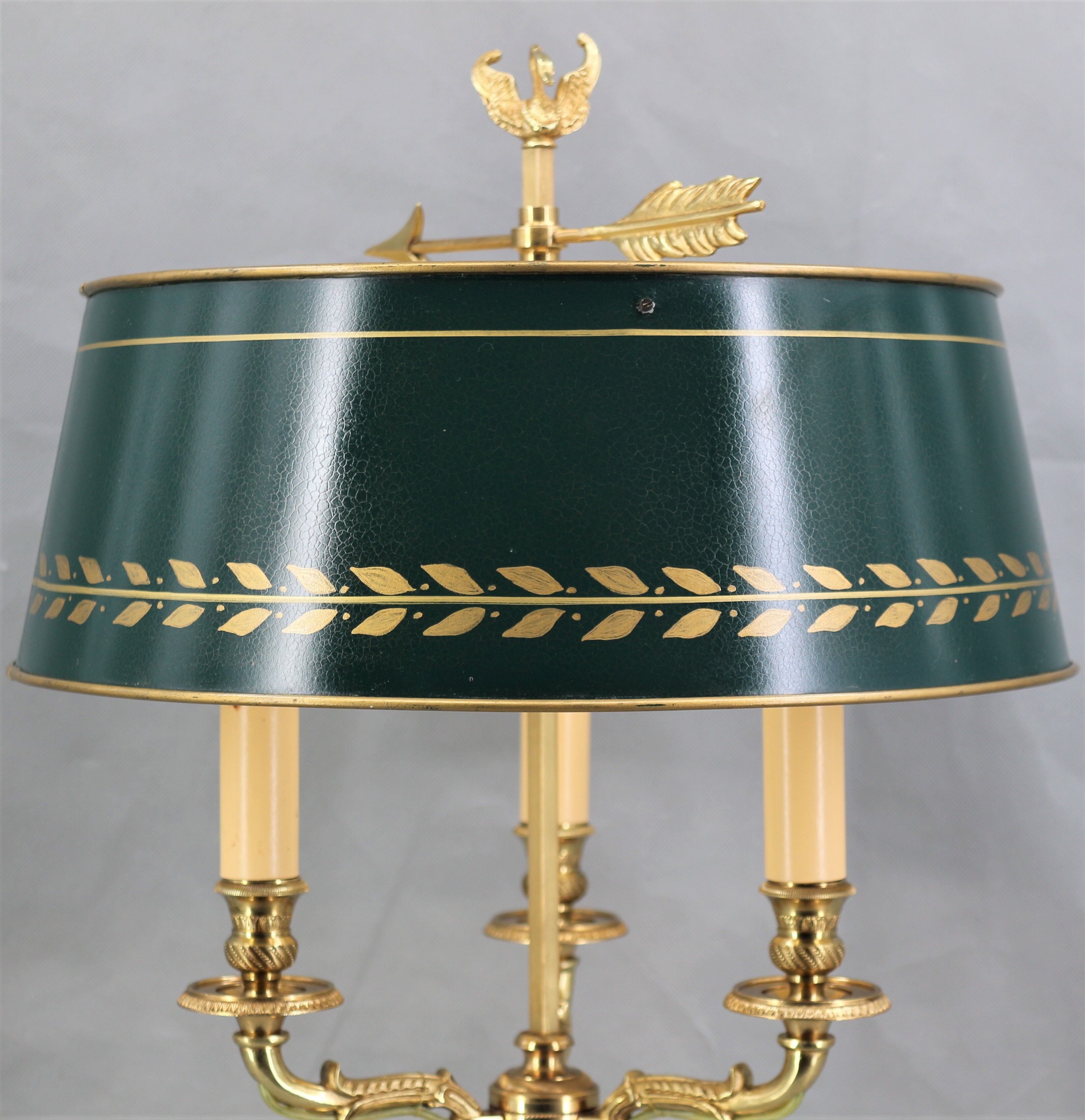Solid bronze hot water bottle lamp empire style "Lucien Gau"