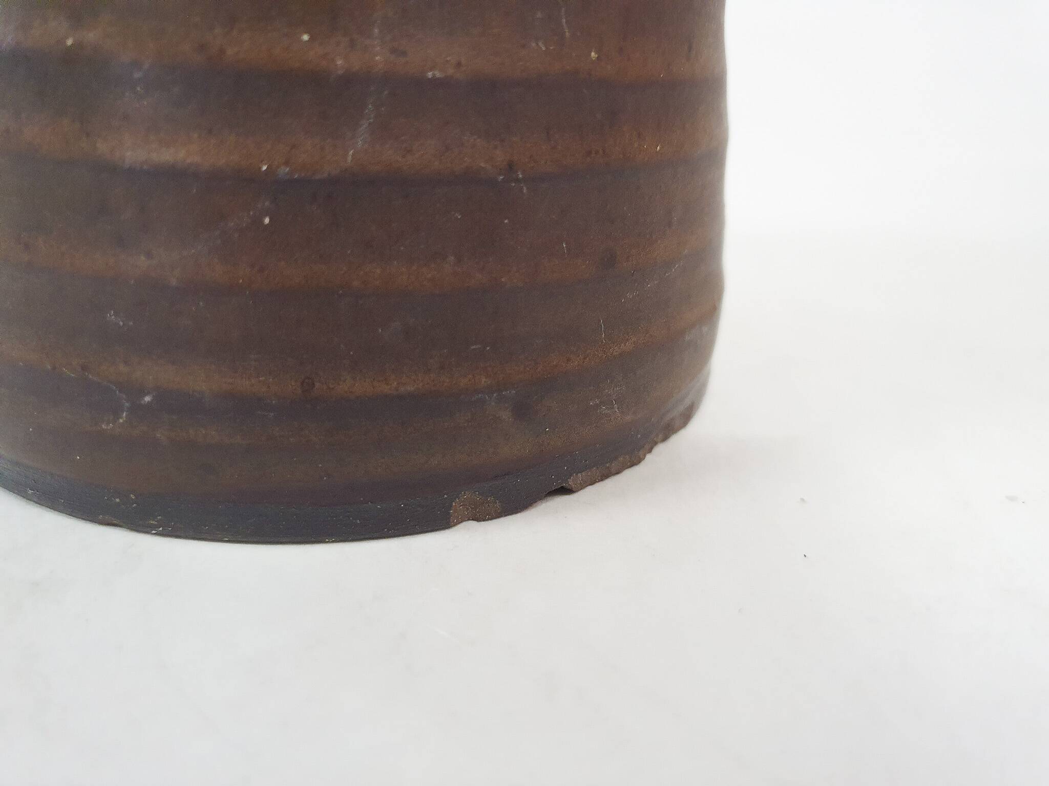 Brown ceramic vase by Klaas Fenne de Leeuw, The Netherlands 1970's
