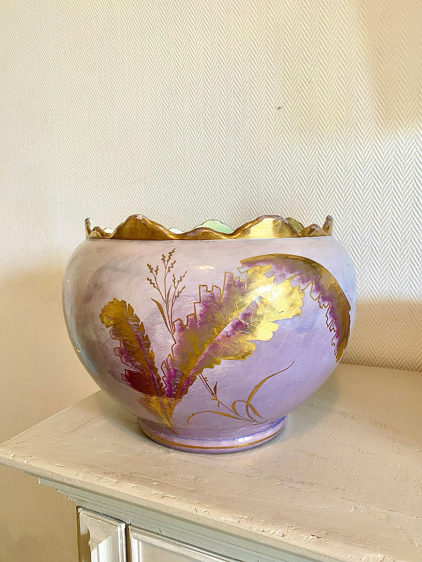 Large Art Nouveau cache-pot signed Jerome Massier