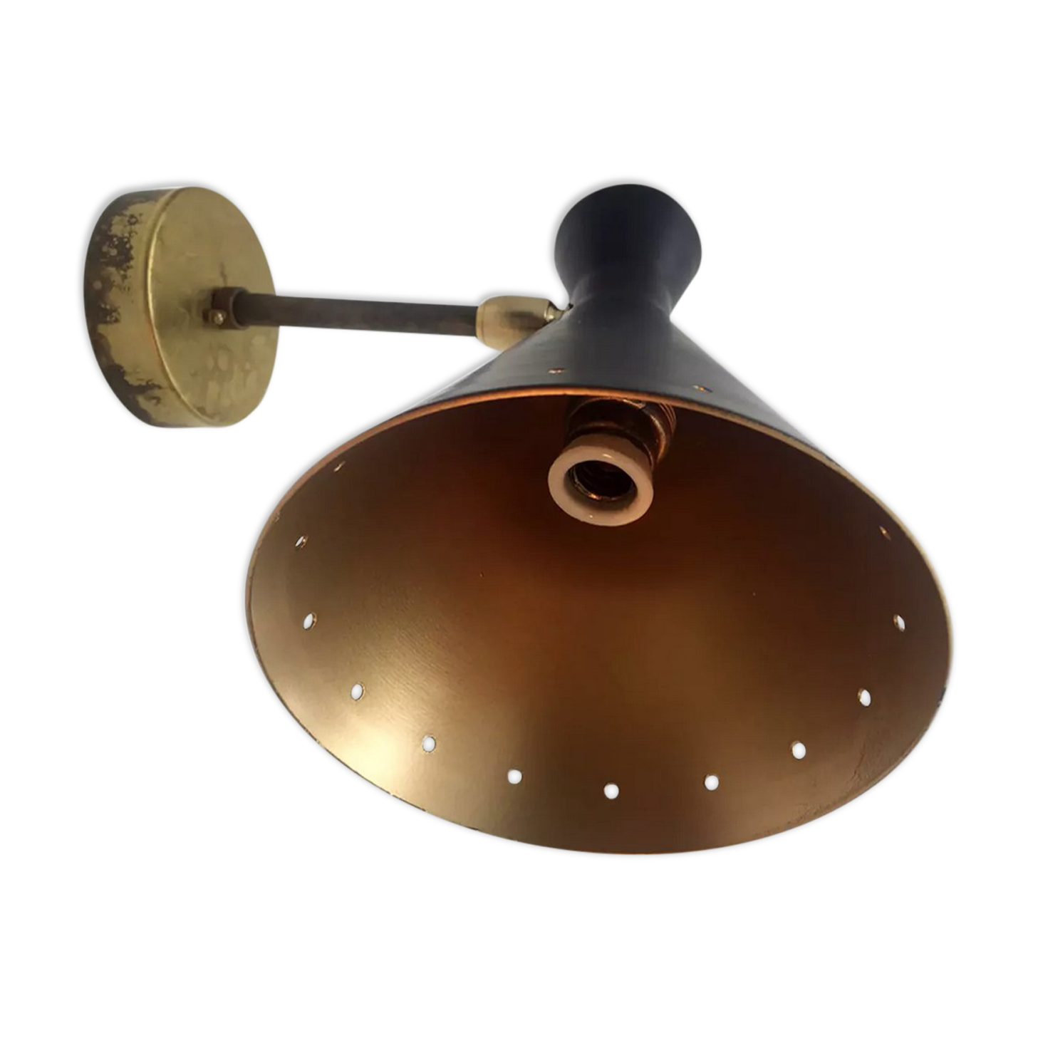 Wall lamp cocotte black interior gold