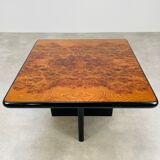 Side table end of sofa 70s in elm magnifying glass