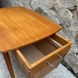 Travailleuse meuble de rangement ou de couture danoise en teck 1960