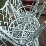Lot of 5 rattan chairs 50s