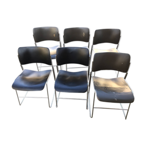 Lot de 6 chaises en métal