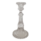Antique baluster-shaped molded glass candlestick holder