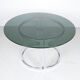 Milo Baughman chrome and smoked glass dinner table, 1970's