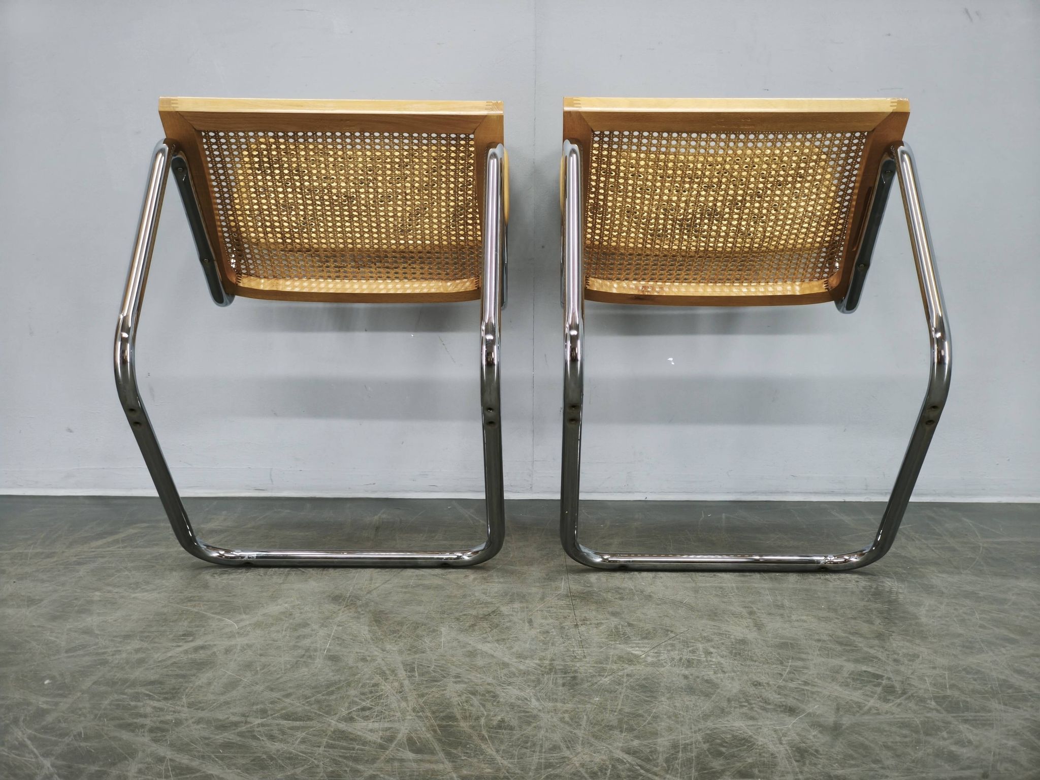 Pair of Italian Cesca Cantilever Chairs after Marcel Breuer, 1970s