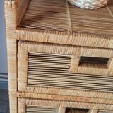 Extra cabinet 3 wicker rattan drawers