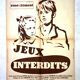 Affiche  cinéma " Jeux Interdits" 1952 Brigitte  Fossey