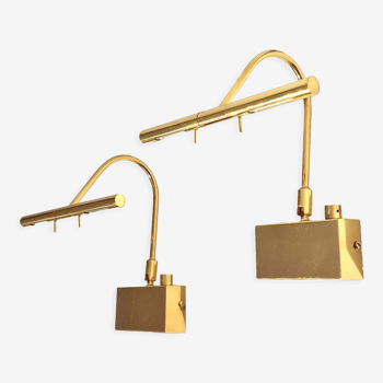 Adjustable brass bedside lamps, Italy, 1980s