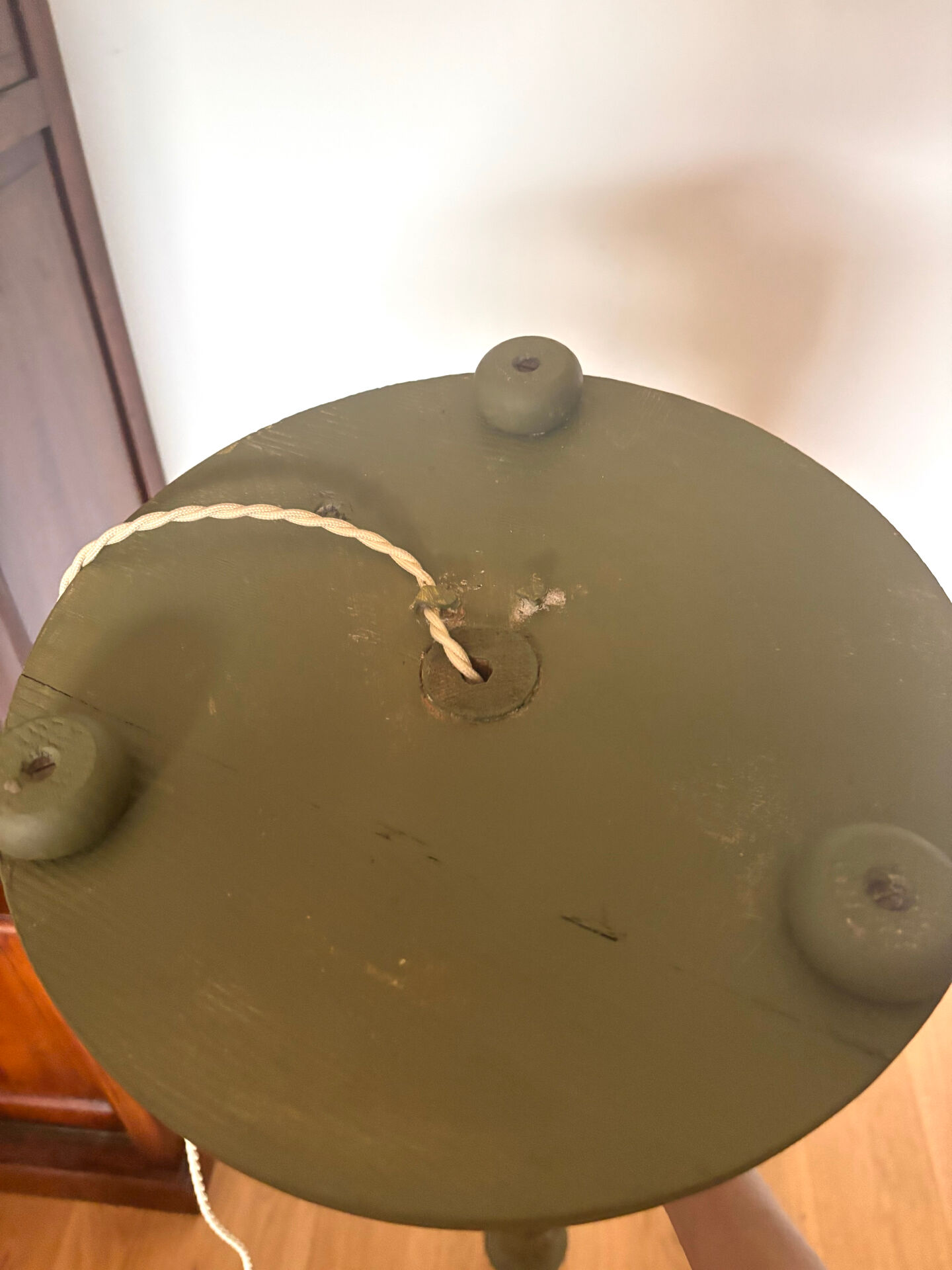Restored vintage floor lamp – handmade Thevenon lampshade