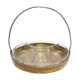 Vintage aperitif serving tray in brass and glass