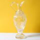 Carafe à vin en verre du milieu du siècle / Carafe à vin à motif clair / Italie / Années 1980