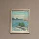 Original Swedish Oil on Canvas – "Coastal Landscape" by Erik Birger Gustavsson – Signed – Dated 1981 – Vintage and Framed – 41 × 33 cm (16.1 × 13 inches)