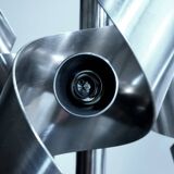 Space Age style stainless steel chandelier - 1960