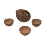 André Bloch sandstone teapot and bowls